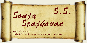 Sonja Stajkovac vizit kartica